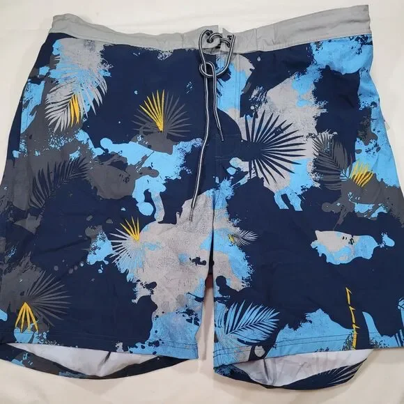George At The Knee Men's 2XL Blue Board Swim Trunks Shorts UPF 50+ Stretch‎ - Picture 5 of 11